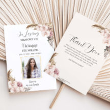 Boho Pampas Grass Orchid Foto Beerdigung Memorial