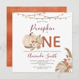 Boho Pampas Grass Pumpkin ist ein Geburtstag Einladung