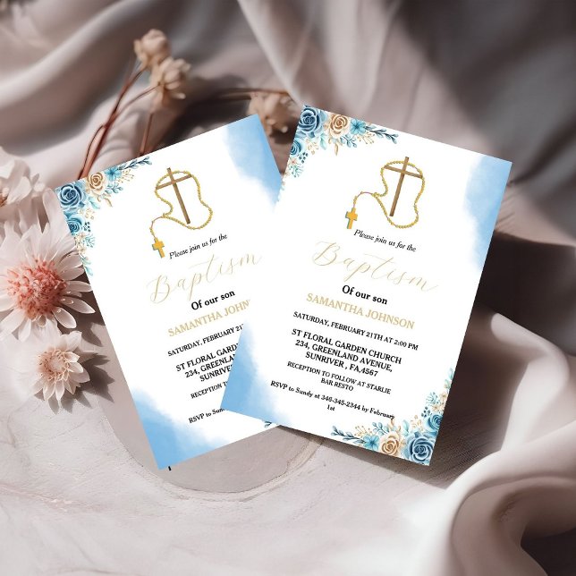 Boho Pampas Grass Rainbow Girl BAptism Christening Einladung (Von Creator hochgeladen)