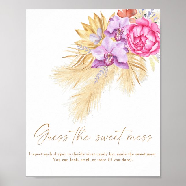 Boho pampas grass - raten Sie mal vom süßen Durche Poster (Vorne)