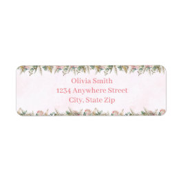 Boho Pampas Grass Return Address Labels | Pink