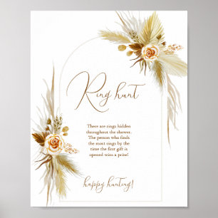 Boho pampas grass ring jagt Brautparty Poster