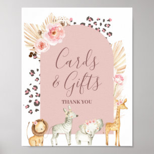 Boho Pampas Grass Safari Tierkarten & Geschenke Po Poster