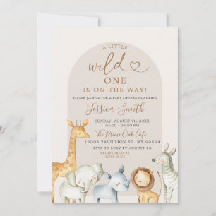 Boho Pampas Grass Safari Wild One Baby Shower Invi Einladung