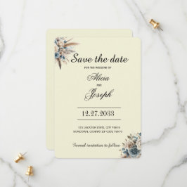 Boho Pampas Grass Save the Date
