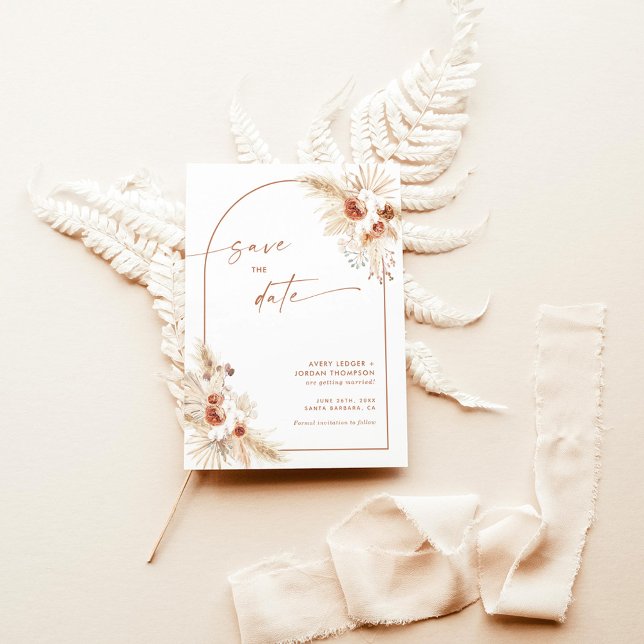 Boho Pampas Grass Save the Date einladen Einladung (Von Creator hochgeladen)