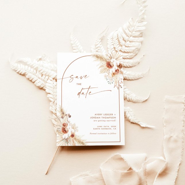 Boho Pampas Grass Save the Date einladen Einladung (Von Creator hochgeladen)