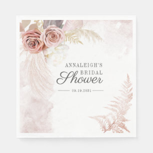 Boho Pampas Grass Terracotta Brautparty Paper Serviette