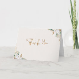 Boho Pampas Grass Thank You Card | Neutral Beige Dankeskarte