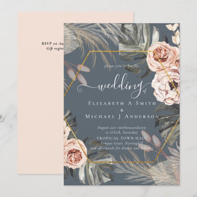 BOHO PAMPAS GRASS TROPICAL Wedding (Vorne/Hinten)