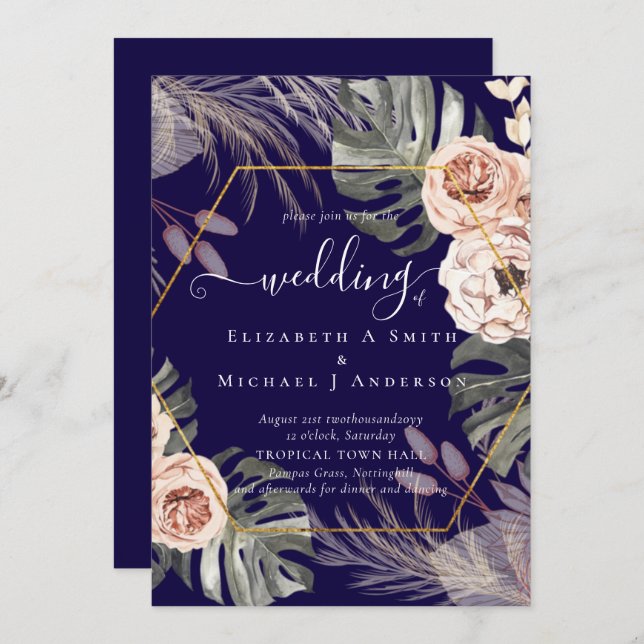 BOHO PAMPAS GRASS TROPICAL Wedding (Vorne/Hinten)