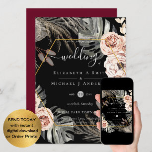 BOHO PAMPAS GRASS TROPICAL Wedding Einladung