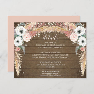 Boho Pampas Grass Twinkle Lichter Hochzeiten Detai Einladung
