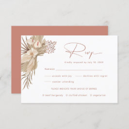 Boho Pampas Grass UAWG Reply Card Begleitkarte