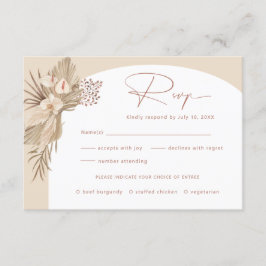 Boho Pampas Grass UAWG Reply Card Begleitkarte