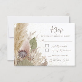 BOHO PAMPAS GRASS WATERCOLOR RSVP CARD KARTE