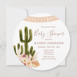 Boho Pampas Grass Wedding Cactus Floral Einladung