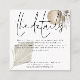 Boho Pampas Grass Wedding Details Begleitkarte