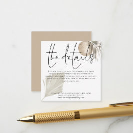 Boho Pampas Grass Wedding Details Begleitkarte
