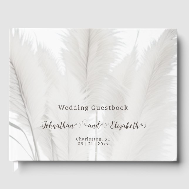 Boho Pampas Grass Wedding Gästebuch (Vorderseite)