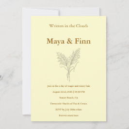 Boho Pampas Grass Wedding Invitation Minimalist Einladung