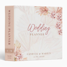 Boho Pampas Grass Wedding Planer Blush