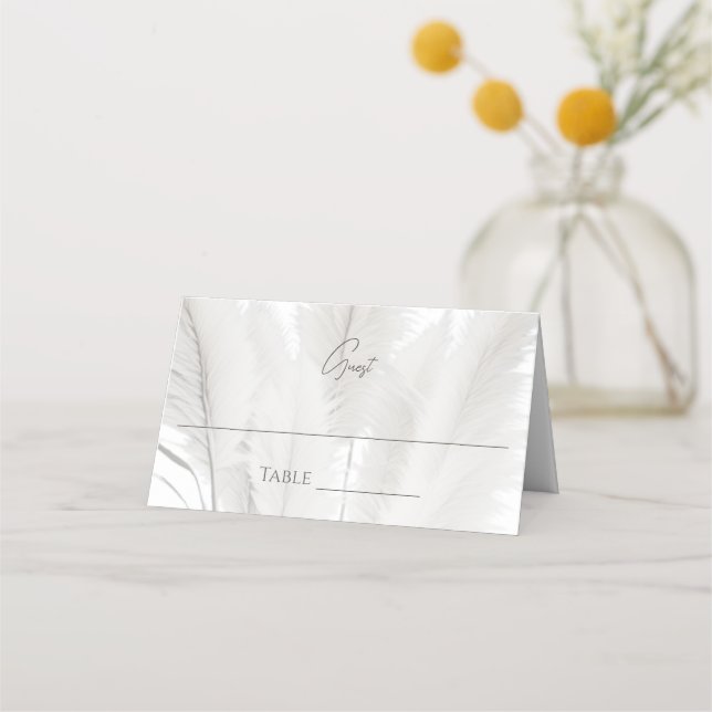 Boho Pampas Grass Wedding Platzkarte (Vorderseite)