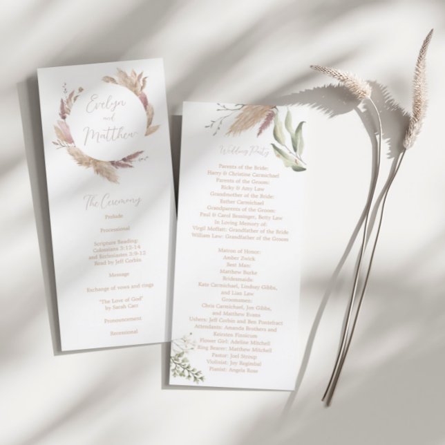 Boho Pampas Grass Wedding Program - Pampagrass (Von Creator hochgeladen)