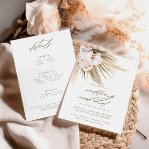 Boho Pampas Grass Wedding Weekend Tour Einladung