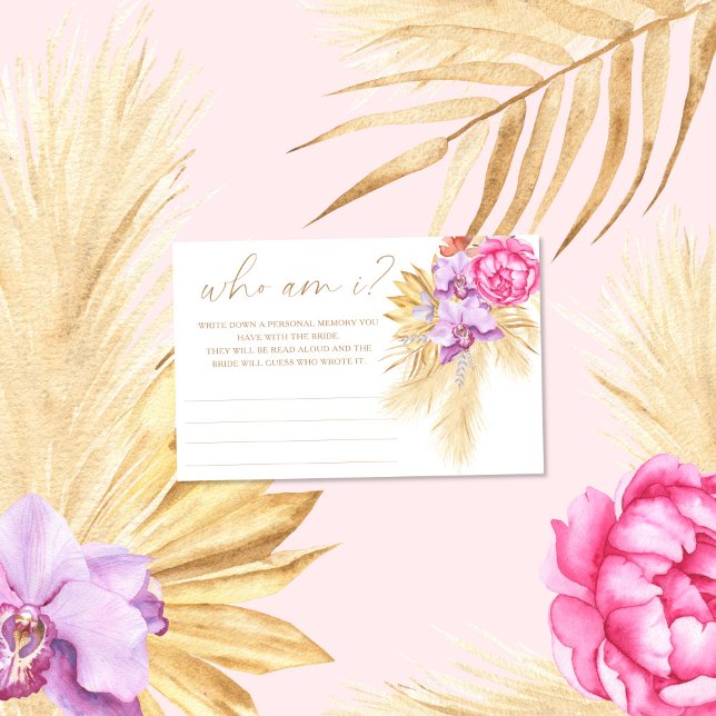Boho pampas grass - Wer bin ich Brautparty Briefpapier (Von Creator hochgeladen)