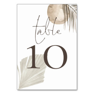 Boho Pampas Grasses Cream Wedding Tischnummer