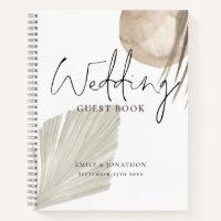 Boho Pampas Grasses Names Date Wedding Guest Book