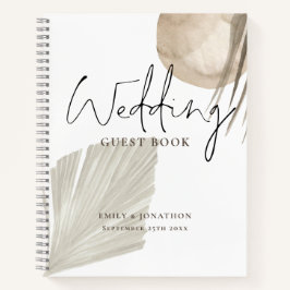 Boho Pampas Grasses Names Date Wedding Guest Book Notizbuch