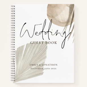 Boho Pampas Grasses Names Date Wedding Guest Book Notizbuch