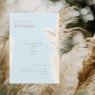 Boho Pampas Himmelblau Zusammen mit der Hochzeit Einladung