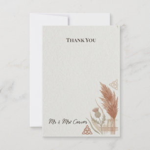 Boho Pampas Hochzeit Danksagungskarte Dankeskarte