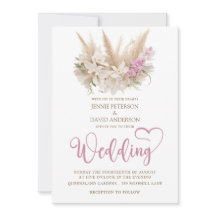 Boho Pampas & Orchid Wedding Foil