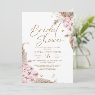 Boho Pampas Orchidee Brautparty-Einladung Einladung