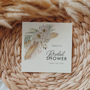 Boho Pampas & Palm Watercolor Brautparty  Serviette