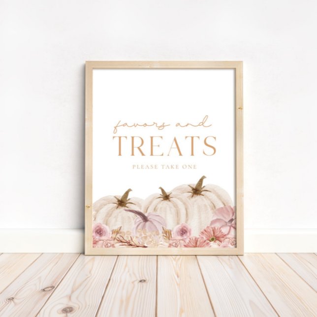 Boho Pampas Pink Pumpkin Favoriten & Leckereien Poster (Available for print & instant digital download!)
