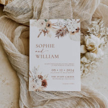 Boho Pampas Terracotta Hochzeit Einladung