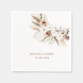 Boho Pampas Terracotta Hochzeit Serviette