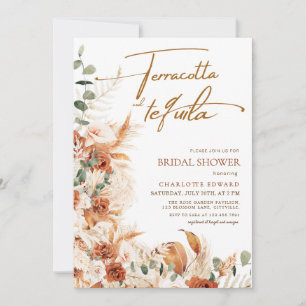 Boho Pampas Terrakotta- & Tequila-Brautjunggeselli Einladung