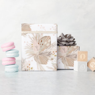 Boho Pampas Trockenrasen Wasserfarbmuster Wüste Geschenkpapier