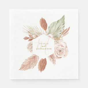 Boho Pampas tropisch getrocknete Blume Hochzeiten Serviette