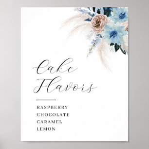 Boho Pampas und Blütenkuchen Poster