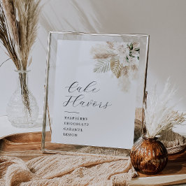 Boho Pampas und Grünpflanzen Cake-Aromen Zeichen Poster