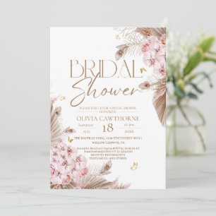 Boho Pampas und Orchideen Brautparty-Einladung Einladung