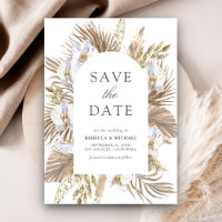 Boho Pampas White Orchid Driving Palm Wedding