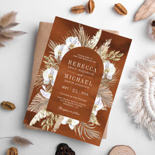 Boho Pampas White Orchid getrocknete Palm Earthy W Einladung